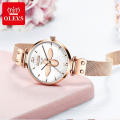 OLEVS Marke Frauen Wasserbeständigkeit Quarz Armbanduhr Mode Kleid Rose Gold Schöne Schmetterlingsuhr Für Dame